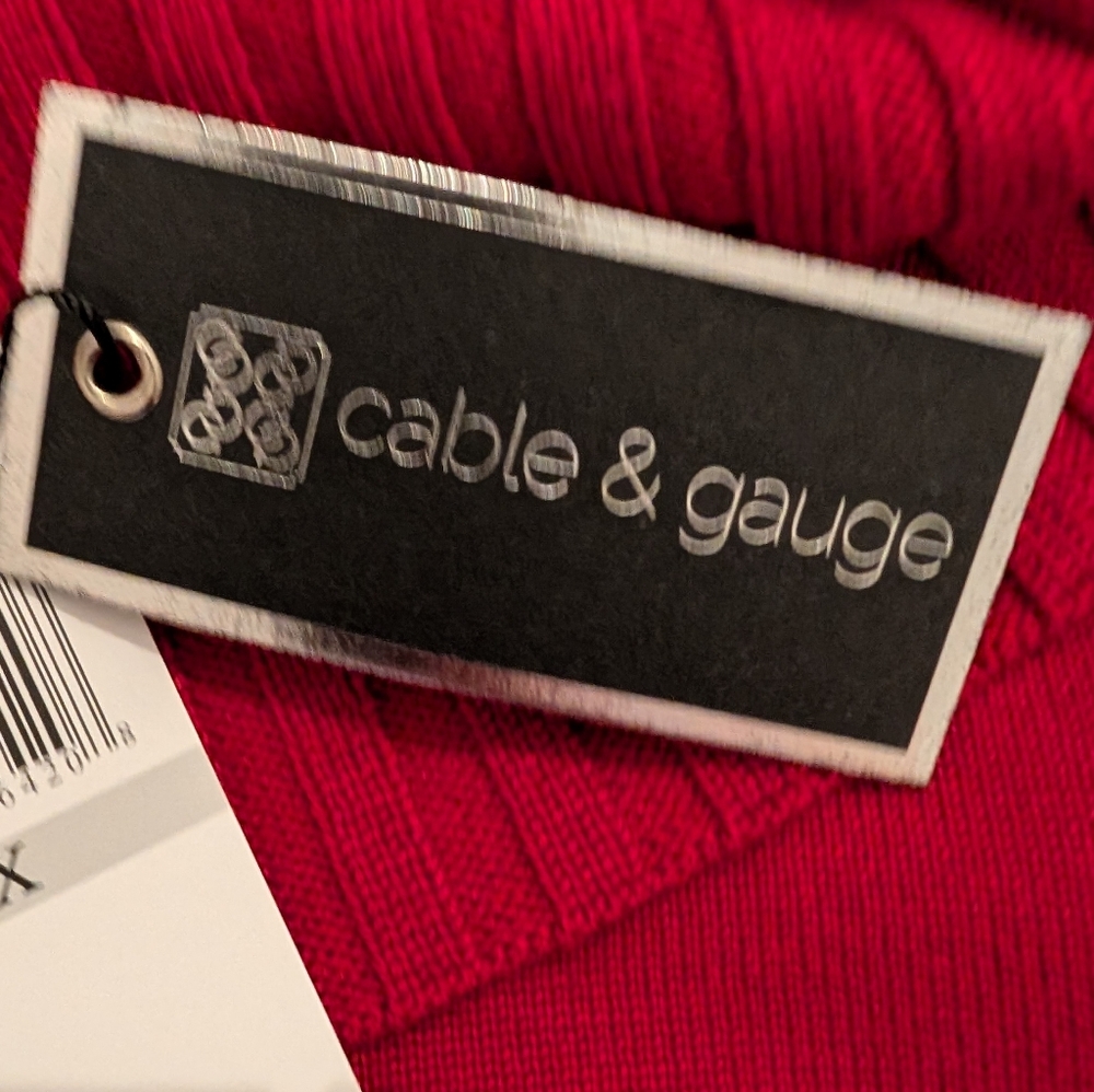 Cable And Gauge Women's Red Sweater 1X New - Picture 3 of 8